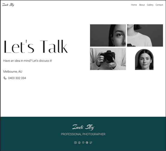 Project 2 - Indie Sky - Contact Page