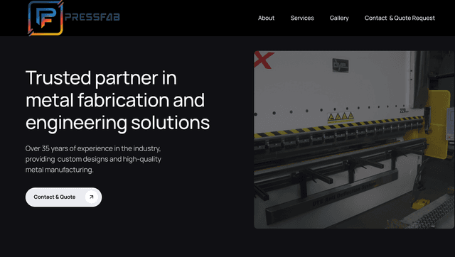 Project 3 - PressFab - Hero Section
